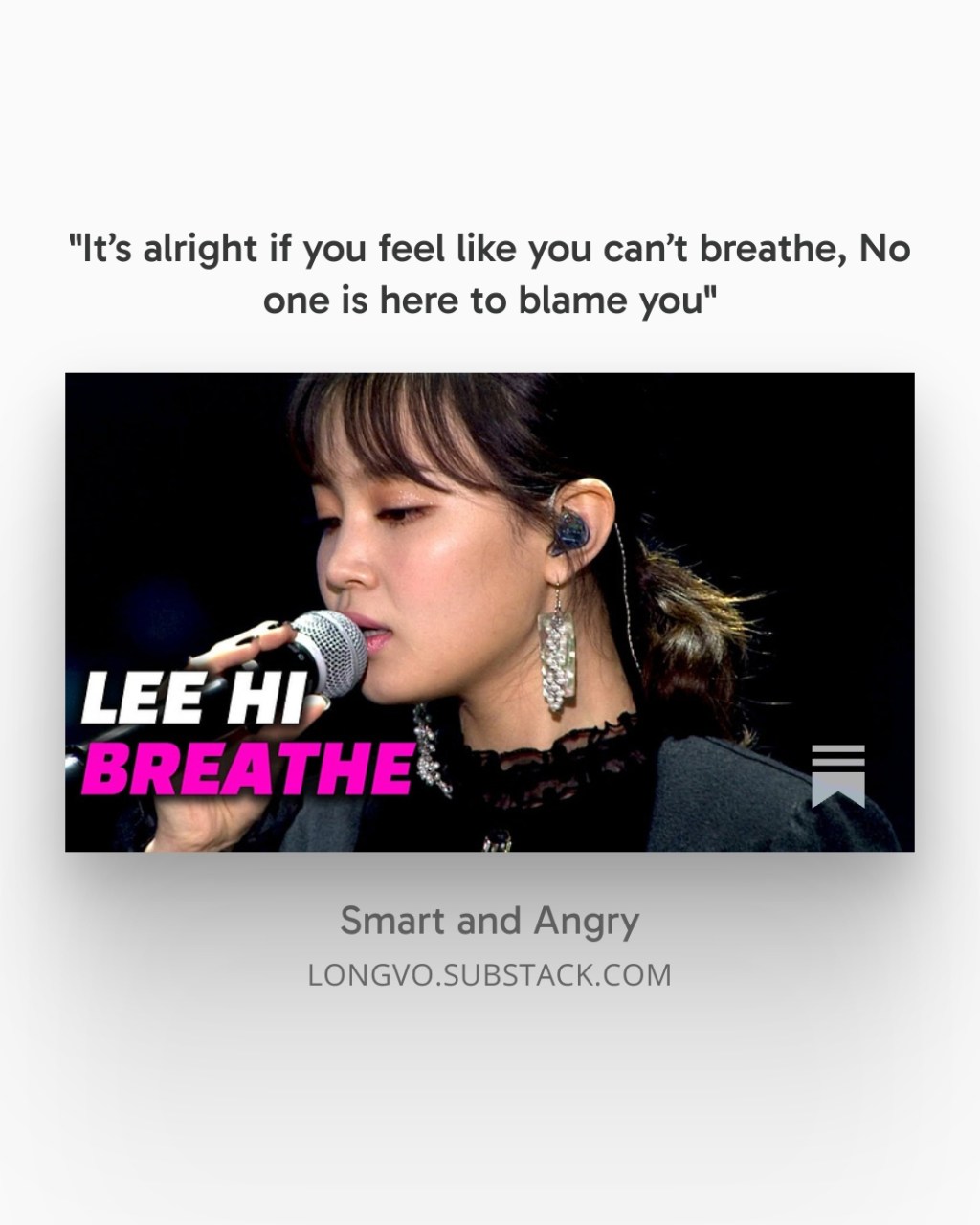 “It’s alright if you feel like you can’t breathe, No one is here to blame you” – On Lee Hi’s song “Breath,” mistakes, and Panic&nbsp;Attacks
